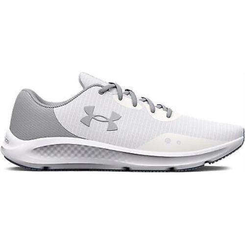 Under Armour Men`s UA Charged Pursuit 2 Tech Running Shoes White/mod Gray/mod Gr - WHITE-MOD GRAY-MOD GRAY