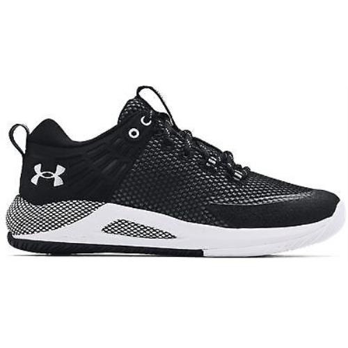 Under Armour Women`s UA Hovr Block City Volleyball Shoes Black/white/metallic Si - BLACK-WHITE-METALLIC SILVER