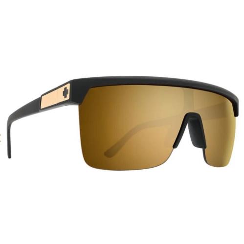 Spy Optic Flynn 5050 Sunglasses - 25th Anniversary / Happy Brnz Gold Spectra - Frame: Matte Black Gold, Lens: Happy Bronze Gold Spectra Mirror