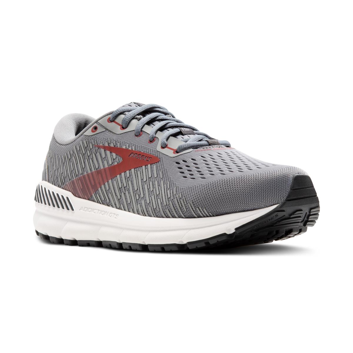 Brooks Addiction Gts 15 Men`s Road Running Shoes - Grey/Ebony/Chili Oil/1103652E043.130