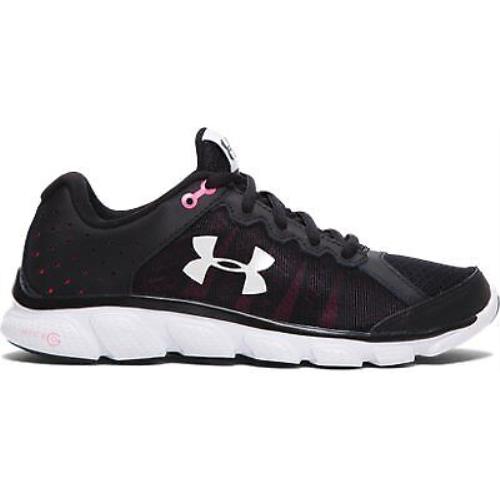 Under Armour Women`s Assert 6 Running Shoes Black/pink/white - 1266252-001 Blac