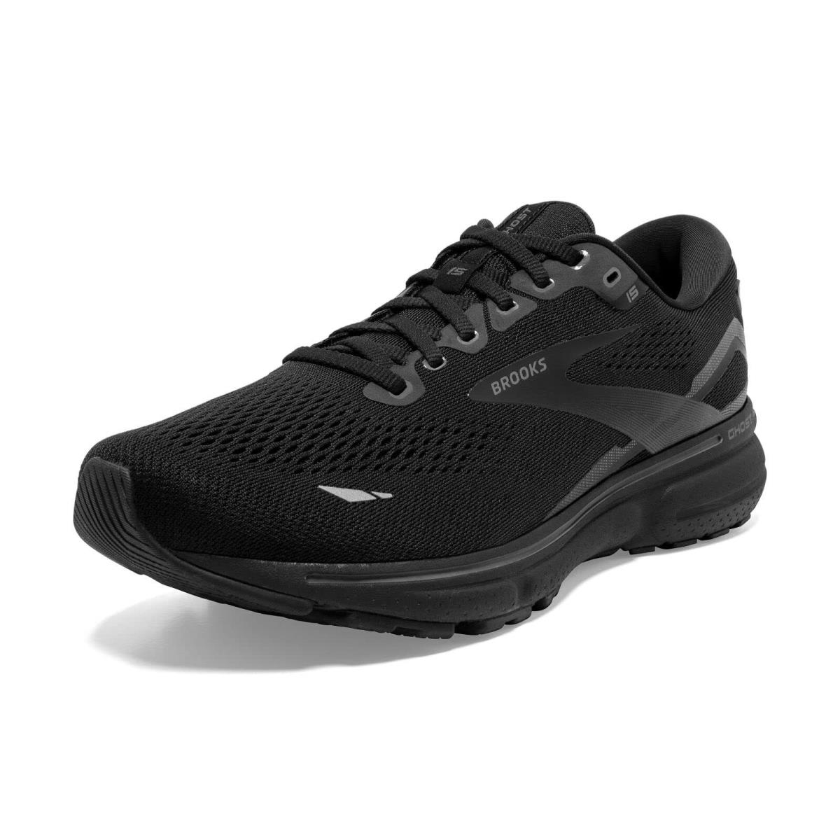 Brooks Women`s Ghost 15 Neutral Running Shoe - Black/black/ebony - 12 Wide