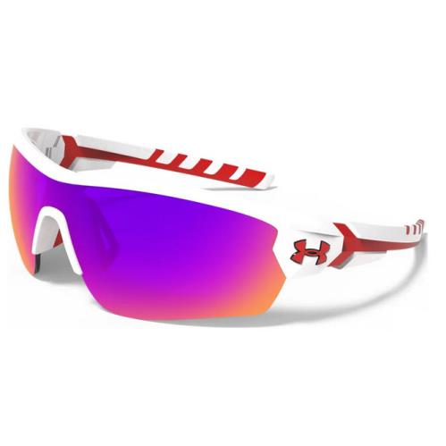 Under Armour Rival Shield Sunglasses Shiny White / Infrared Mir 8600090-000101