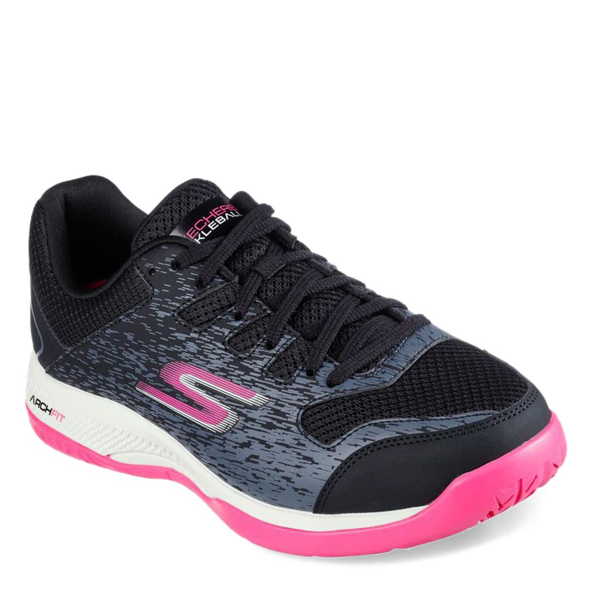 Women`s Skechers Relaxed Fit: Viper Court - Pickleball Shoe 172070-BKPK Black S - BLACK