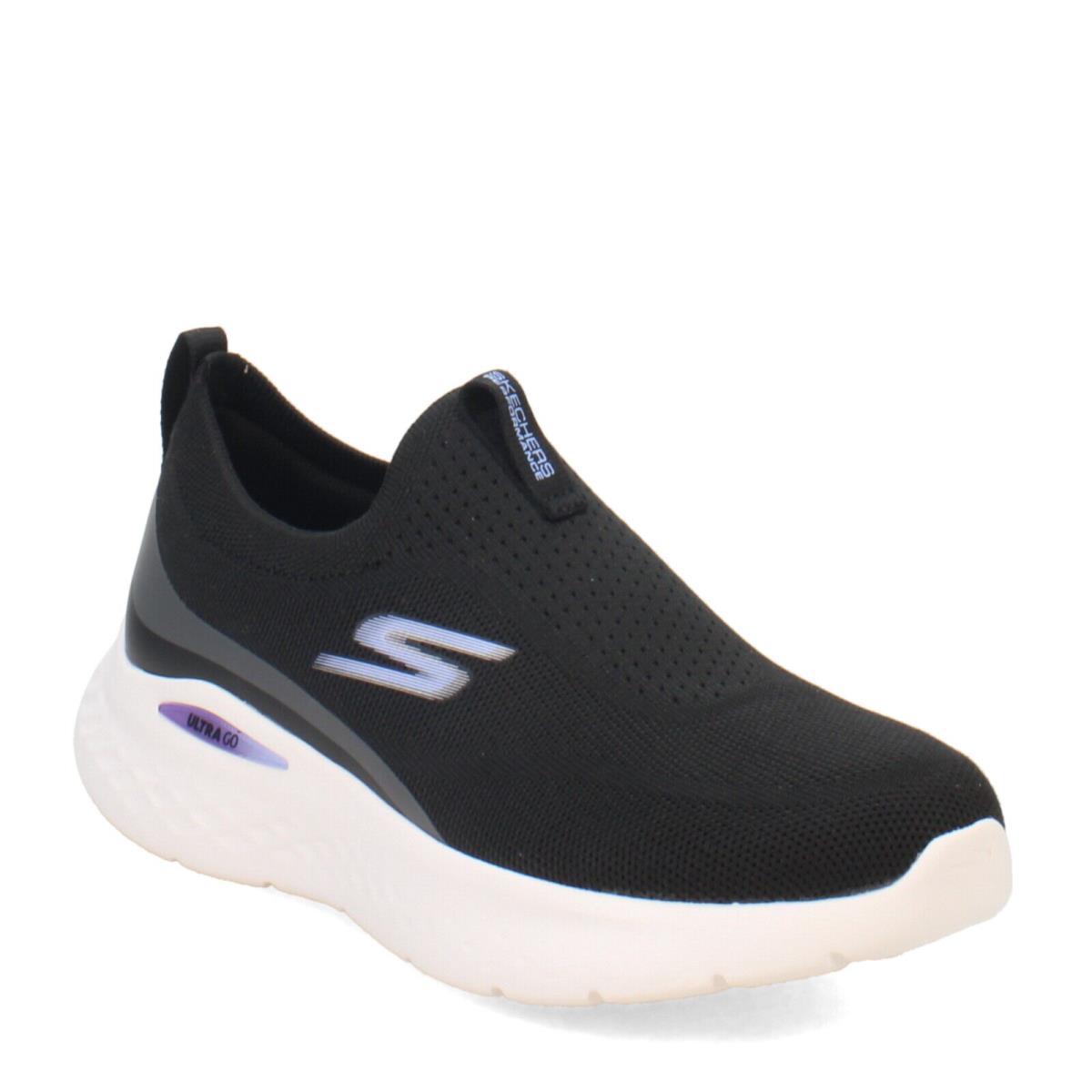 Women`s Skechers GO Run Lite Running Shoe 129440-BKLV Black Synthetic - BLACK