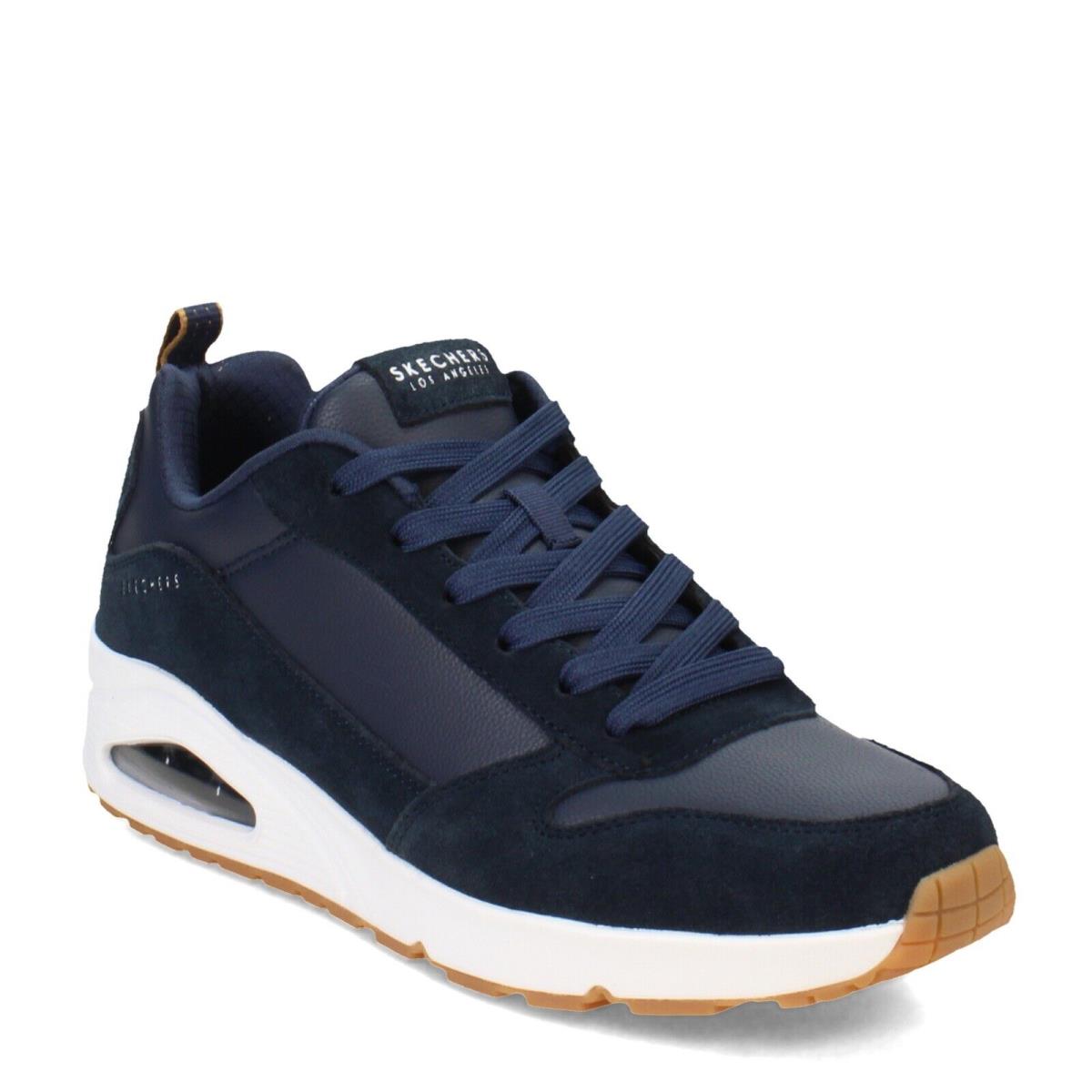 Men`s Skechers Street Uno - Stacre Sneaker 52468-NVY Navy Mesh Suede Synthetic