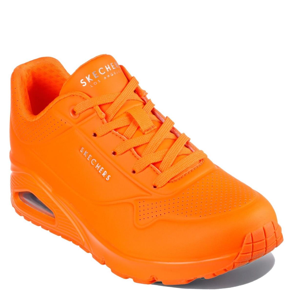 Women`s Skechers Street Uno - Neon Nights Sneaker 73667-NORG Neon Orange Synthe - Neon Orange