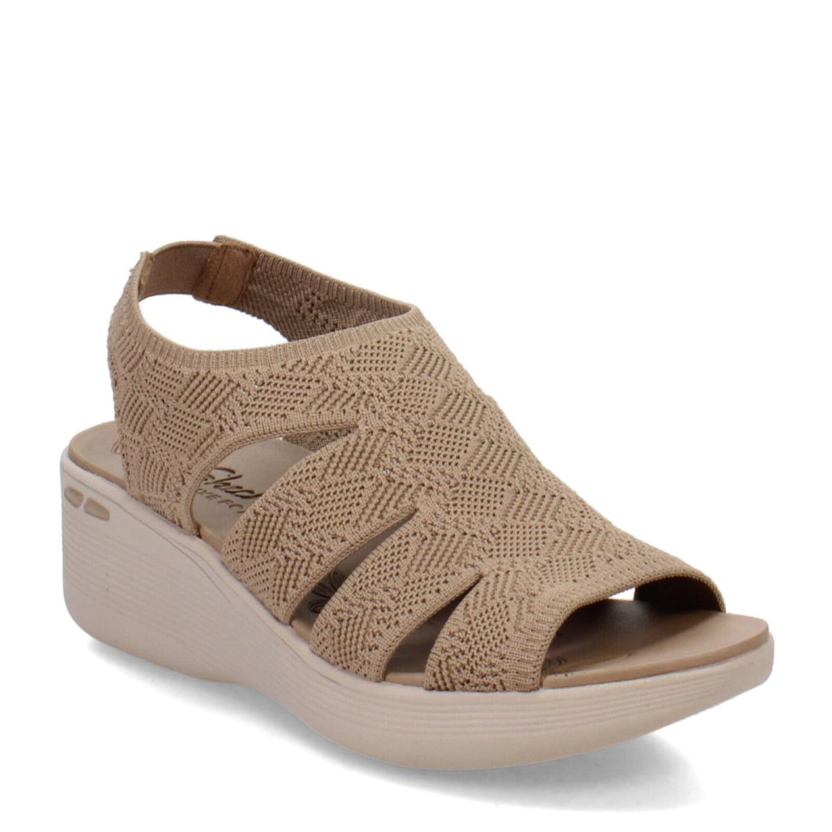 Women`s Skechers Pier Lite - Crochet Sandal 163394-MOC Mocha Fabric - Mocha