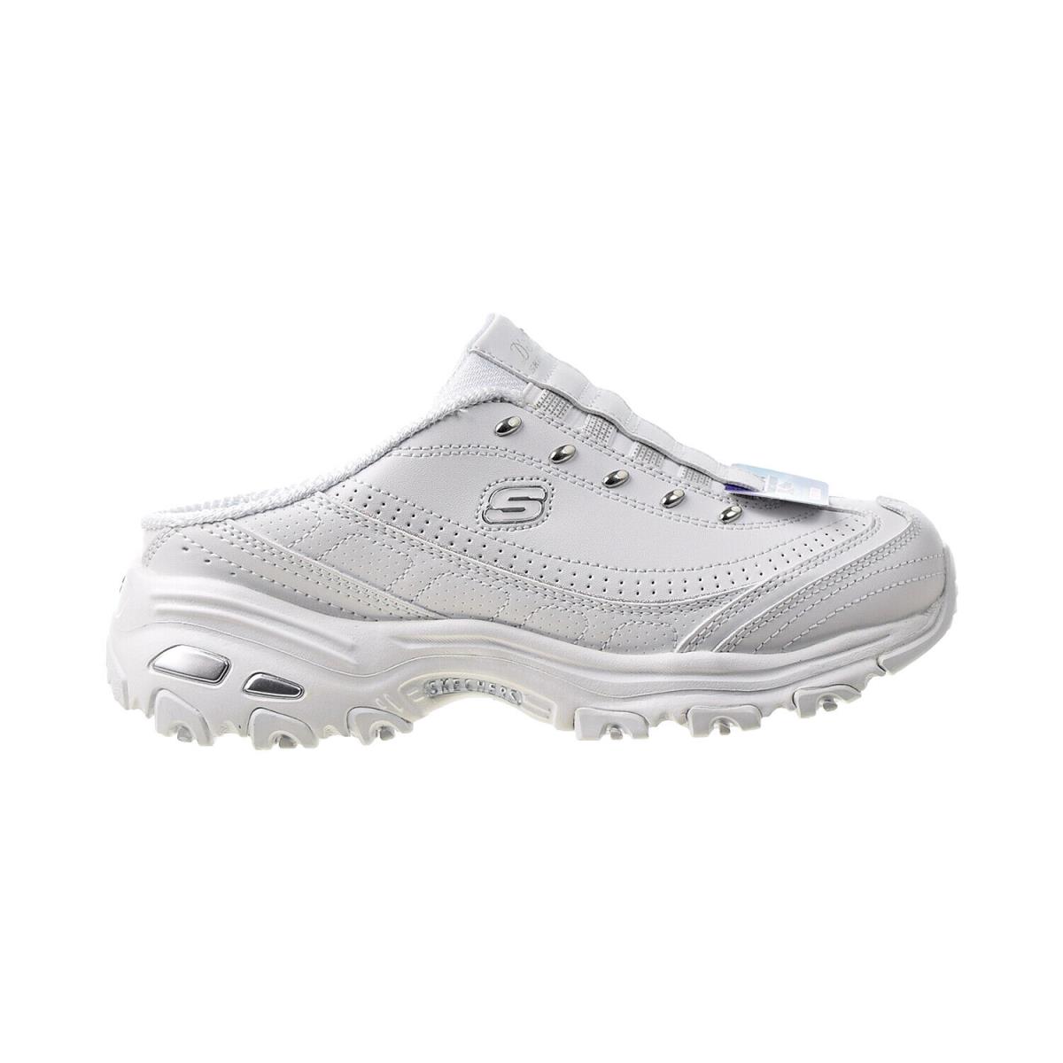 Skechers D`lites Bright Sky Women`s Slip-on Shoes White-silver 11933-WSL - White-Silver