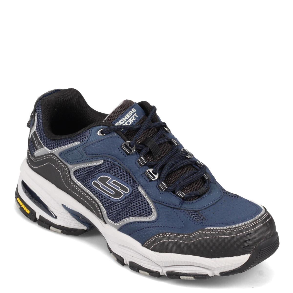 Men`s Skechers Vigor 3.0 Sneaker - Wide Width 237145W-NVBK Navy/black Fabric Me - Navy/Black