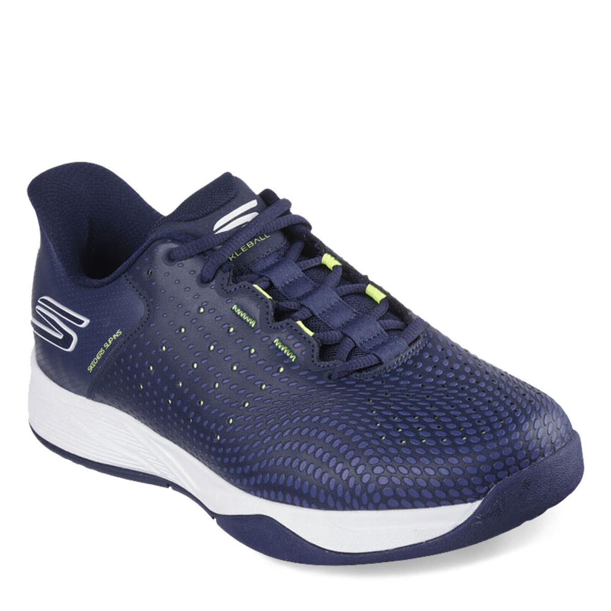 Men`s Skechers Slip-ins Relaxed Fit: Viper Court Reload Pickleball Shoe - Wide - Navy/Yellow