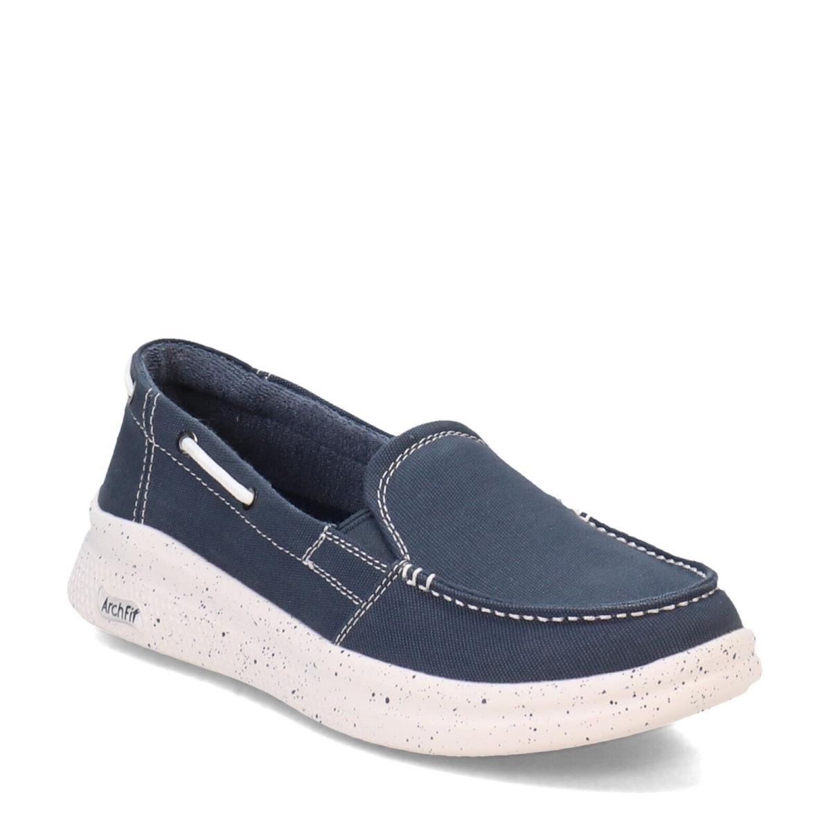 Women`s Skechers Bobs Arch Fit Skipper - Playful Brisk Slip-on 114280-NVY Navy