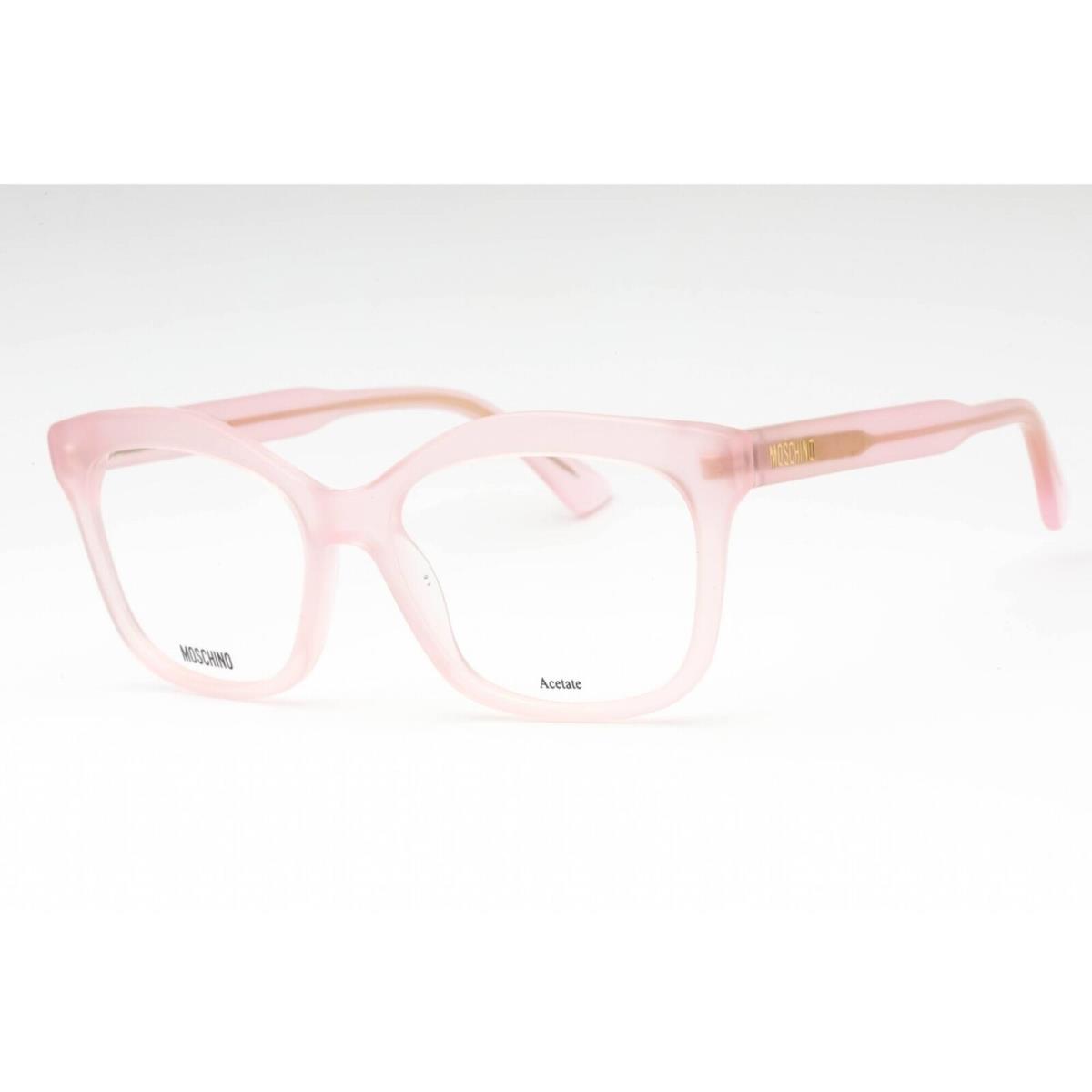 Moschino Women`s Eyeglasses Pink Acetate Cat Eye Shape Full Rim Frame MOS606 35J