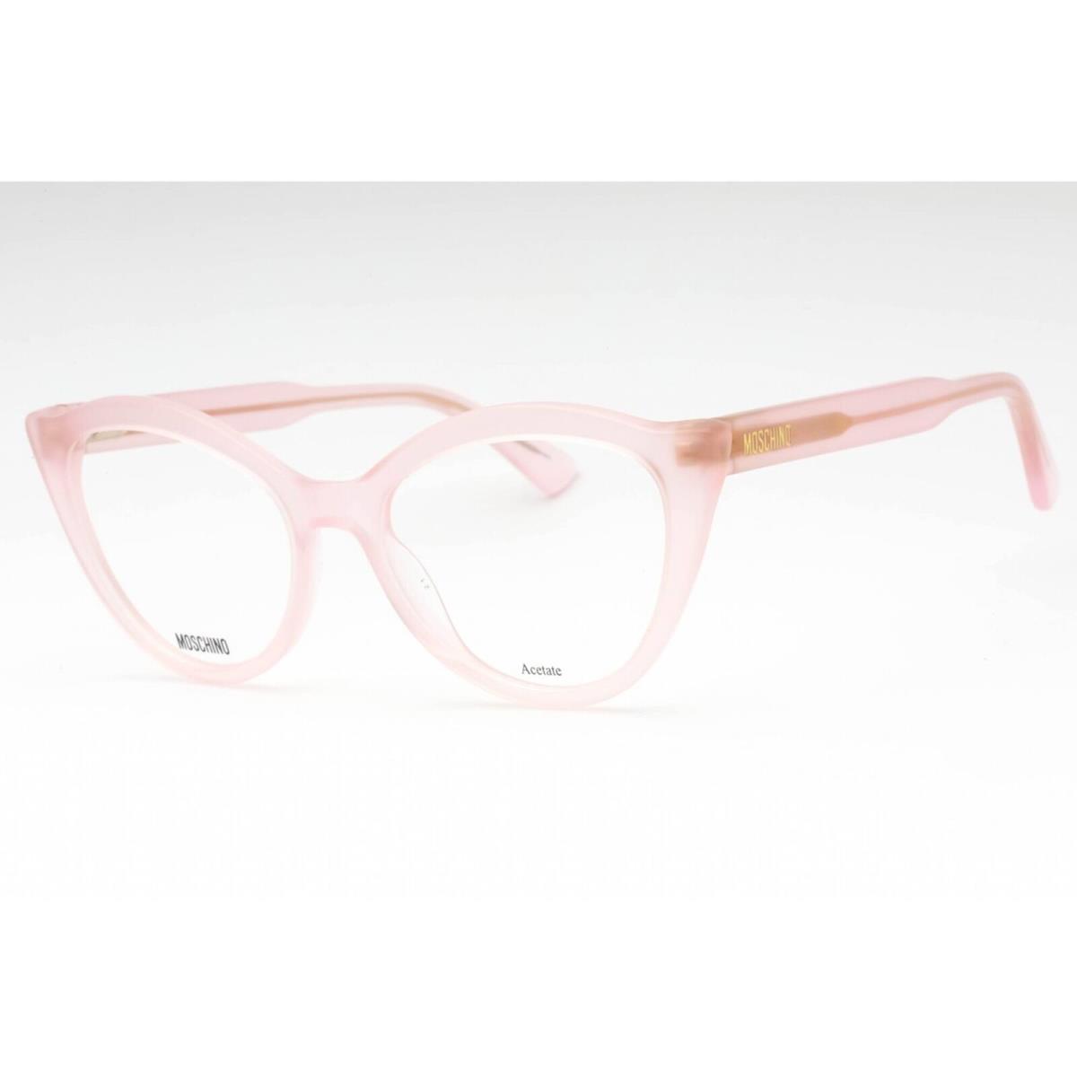 Moschino Women`s Eyeglasses Pink Acetate Cat Eye Shape Full Rim Frame MOS607 35J