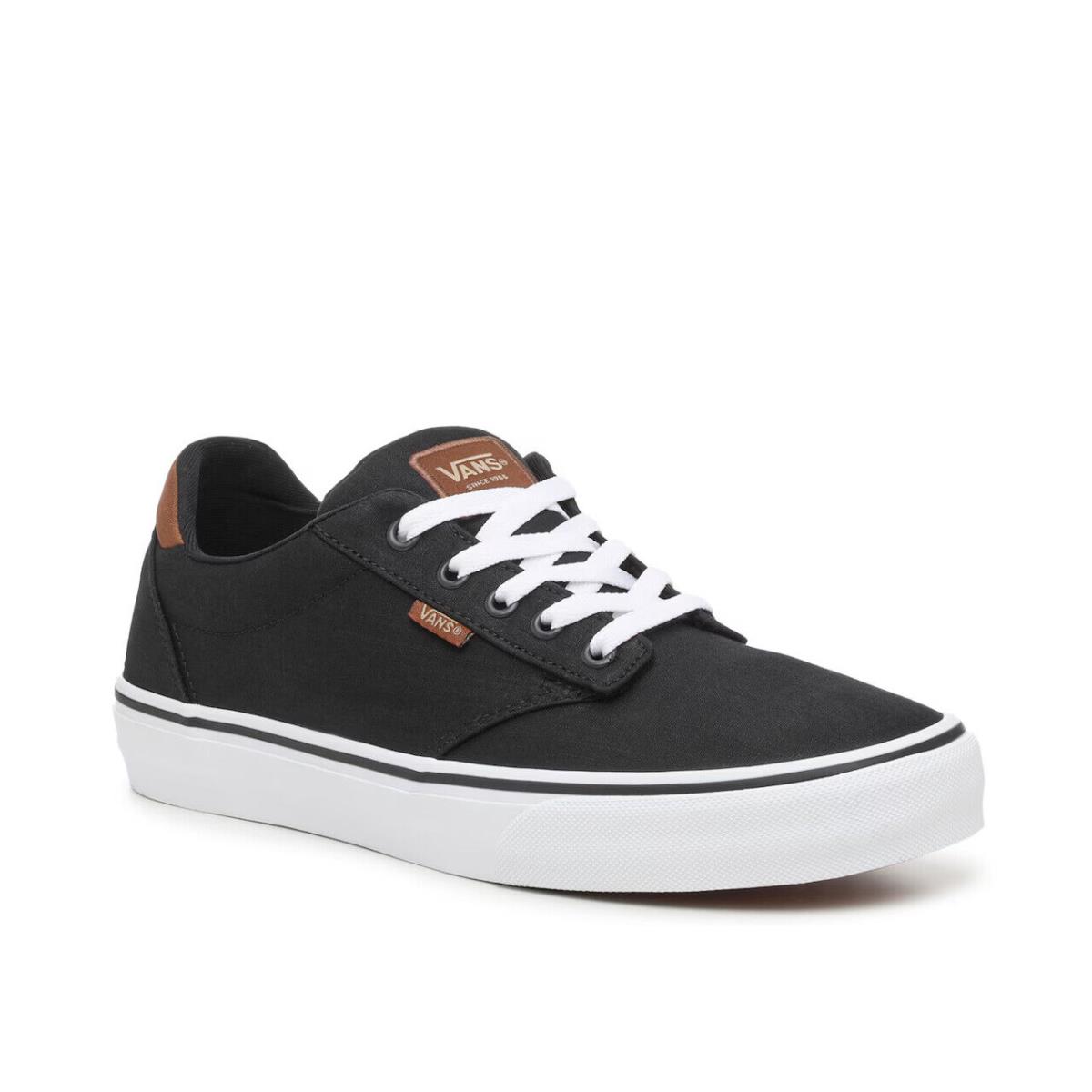 Mens Vans Atwood Deluxe Black Canvas Sneaker Shoes - Black