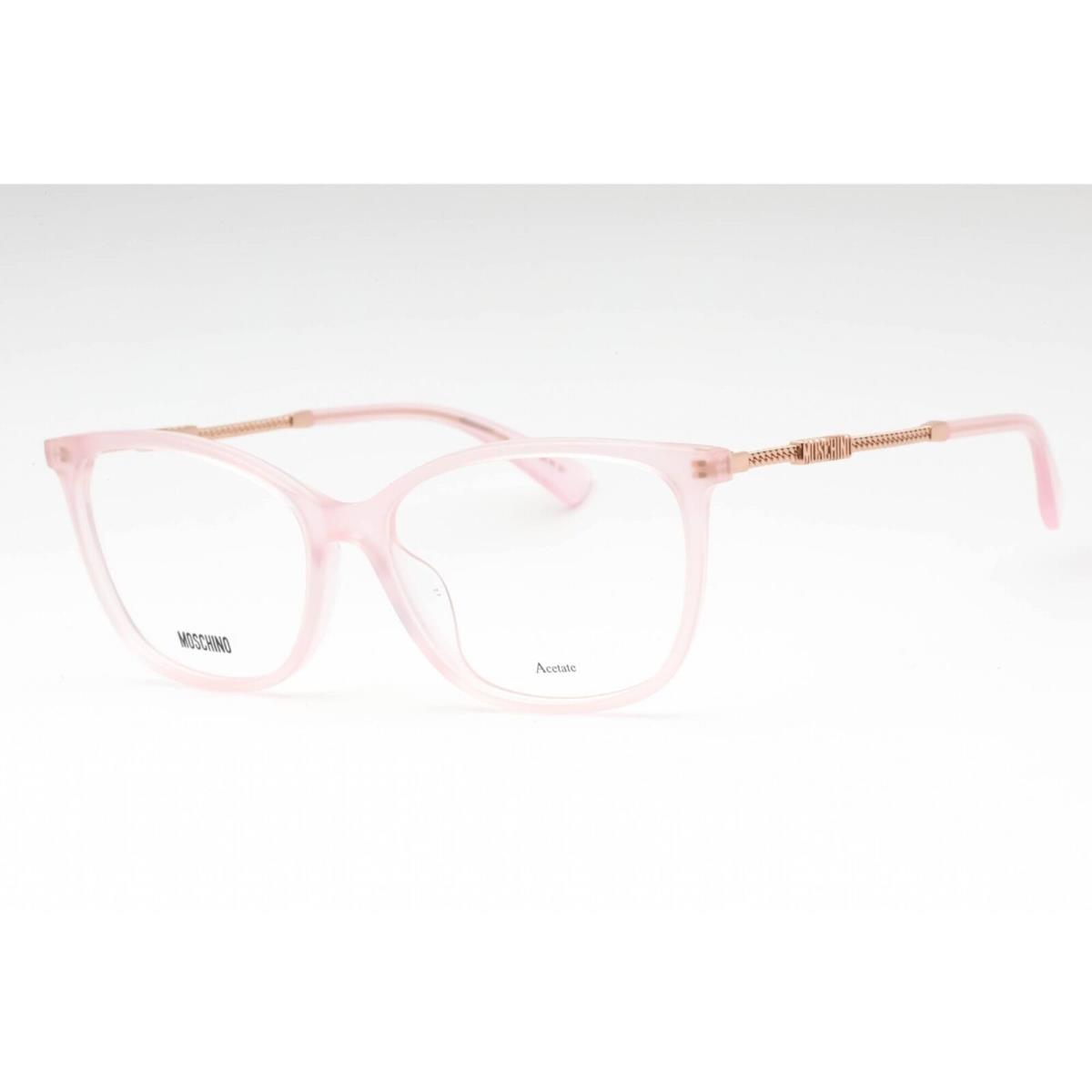 Moschino Women`s Eyeglasses Pink Acetate Cat Eye Full Rim Frame MOS616/F 35J