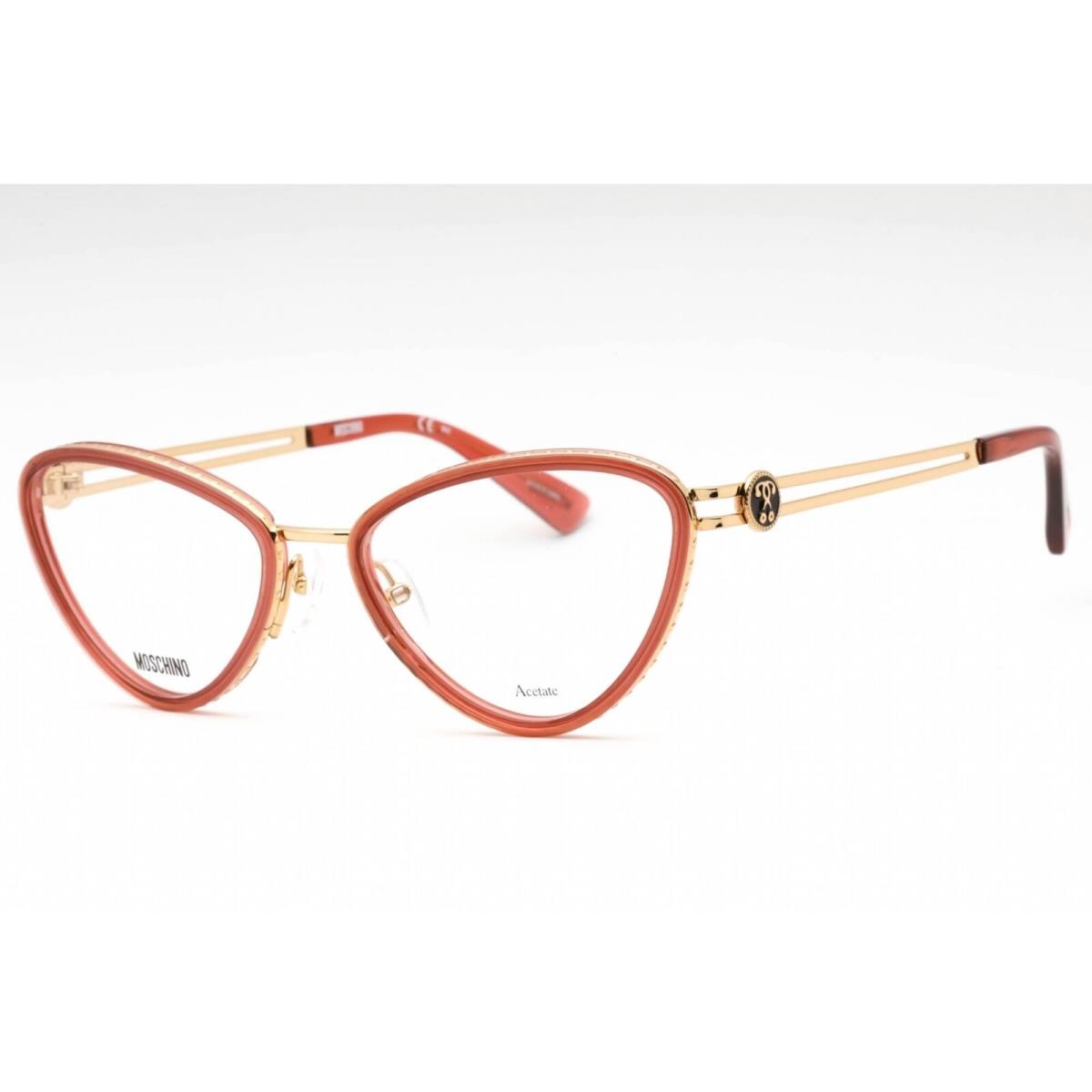 Moschino Women`s Eyeglasses Burgundy Metal Cat Eye Full Rim Frame MOS585 Lhf - Frame: Burgundy, Lens: Clear