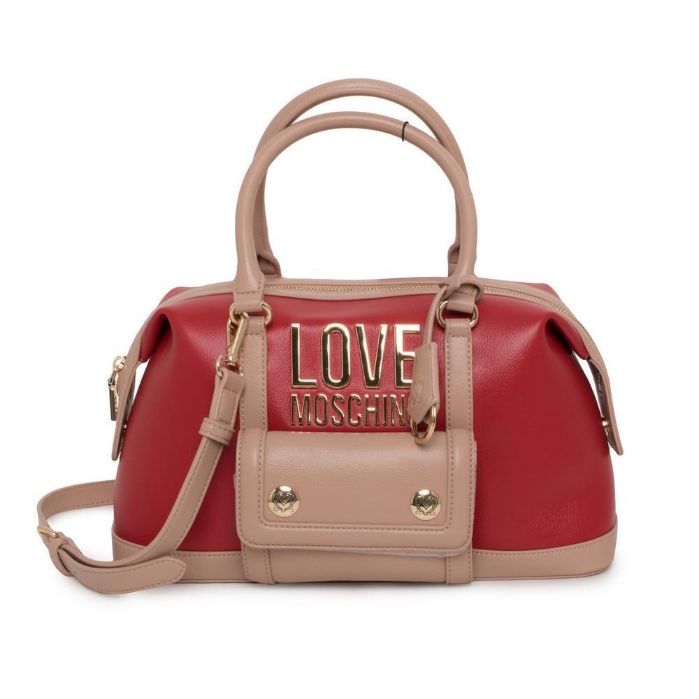 Women`s Handbag Ladies Bag Love Moschino JC4064PP1ELN150A - Exterior: Tan Red