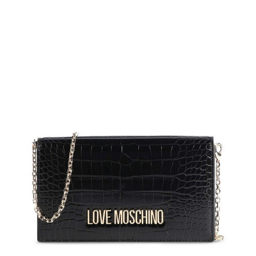 Moschino Women`s Handbag Ladies Bag Borsa Croco PU Nero JC4098PP1FLF0