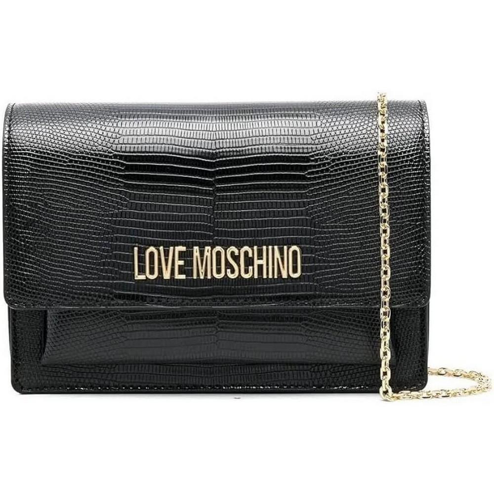 Moschino Women`s Handbag Ladies Bag Borsa Lizard PU Nero JC4095PPOGKP