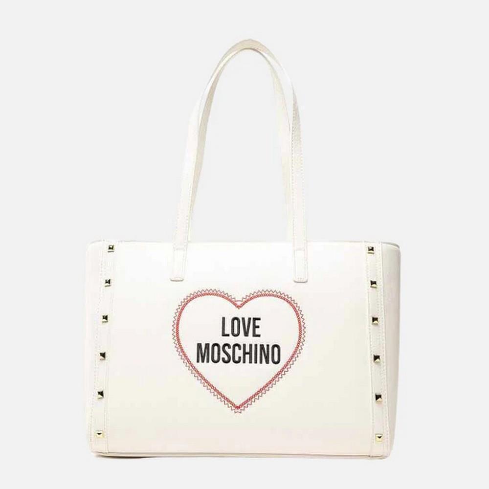 Moschino Women`s Handbag Ladies Bag Borsa Saffiano PU Bianco JC4368PP0EKG0100