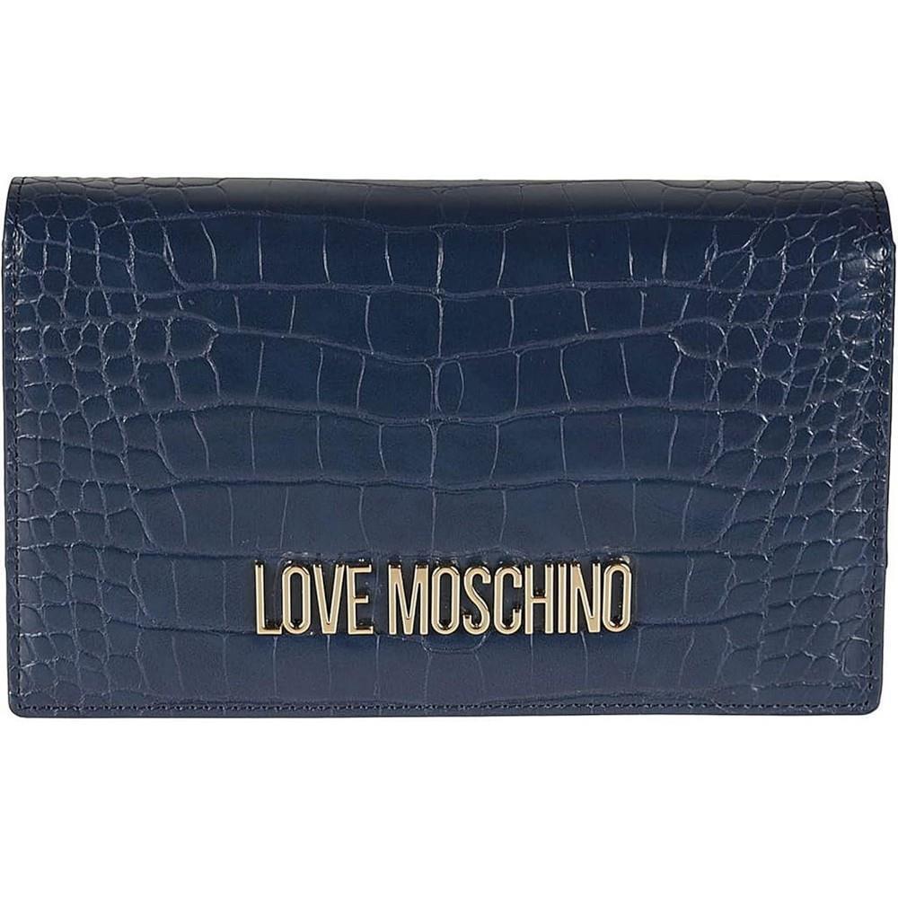 Moschino Women`s Handbag Ladies Bag Borsa PU St.croco Denim JC4098PP1FLF0707