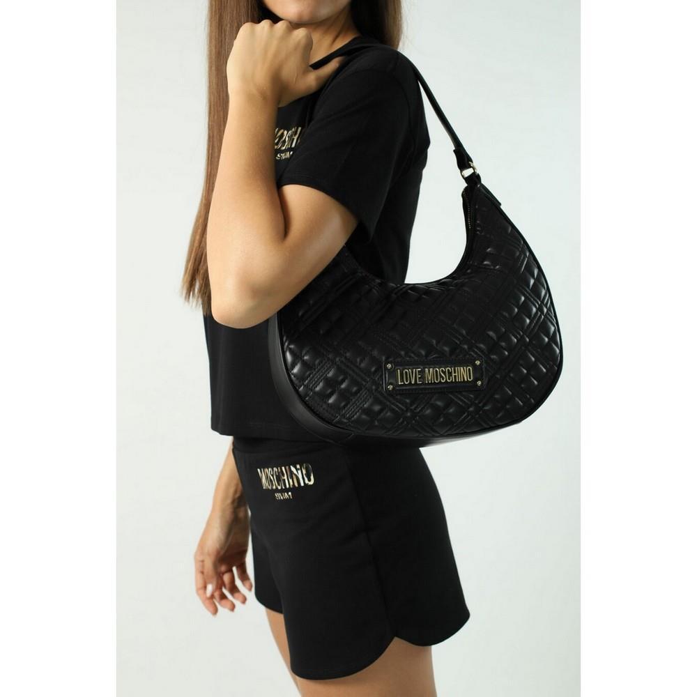 Moschino Women`s Handbag Ladies Bag Borsa Quilted PU Nero JC4016PP1GLA