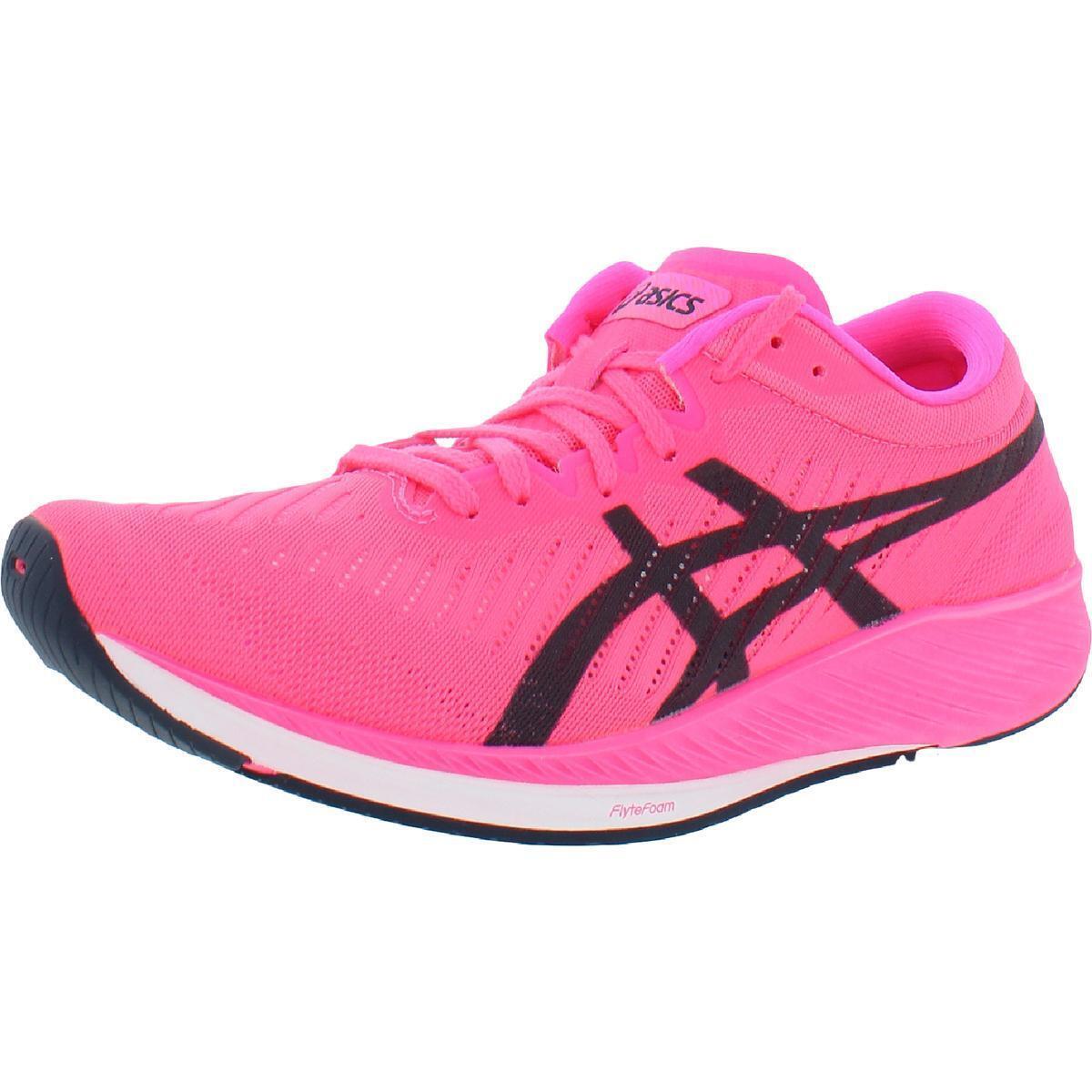 Asics Womens Metaracer Knit Gym Trainers Running Shoes Sneakers Bhfo 2111 - Hot Pink/French Blue