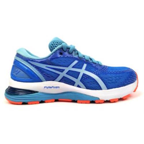 Asics Gel Nimbus 21 Women`s Running Shoes Lace Up Lightweight Round Toe - Variety, Shoe: Blue Coast / Skylight