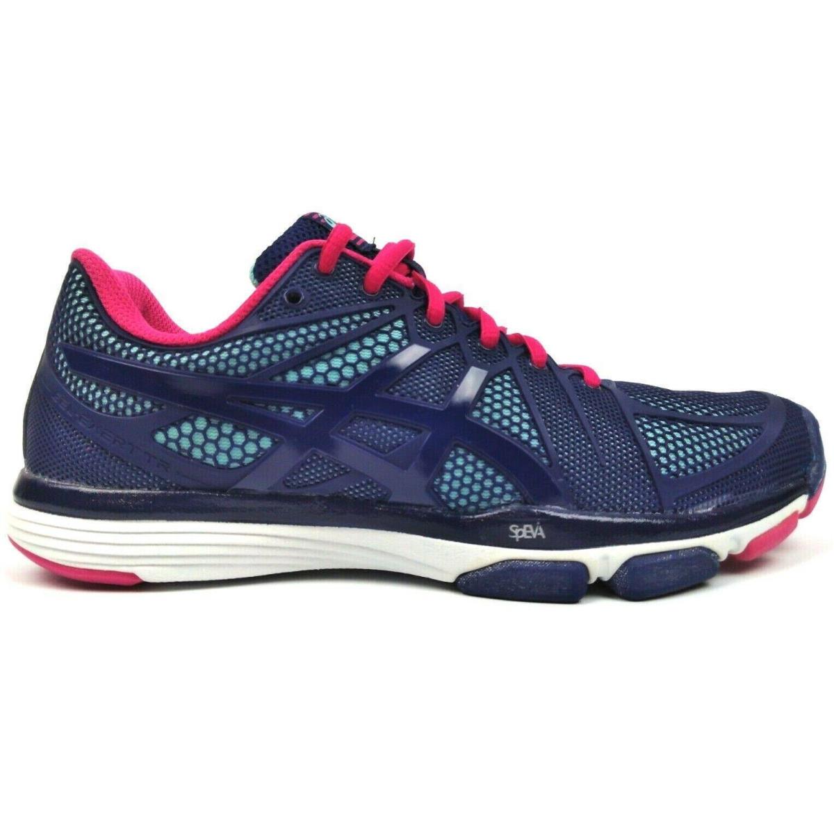 Asics Women`s Training Shoes Gel-exert TR Lace Up Lightweight Blue Pink White