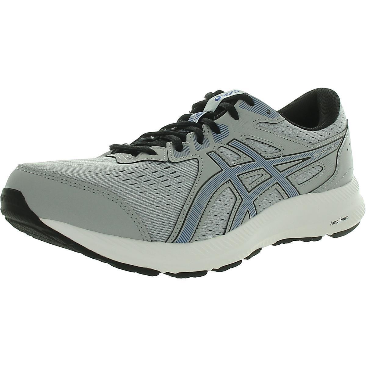 Asics Mens Gel-contend 8 Lace-up Trainers Running Training Shoes Bhfo 2422 - Piedmont Grey/Asics Blue