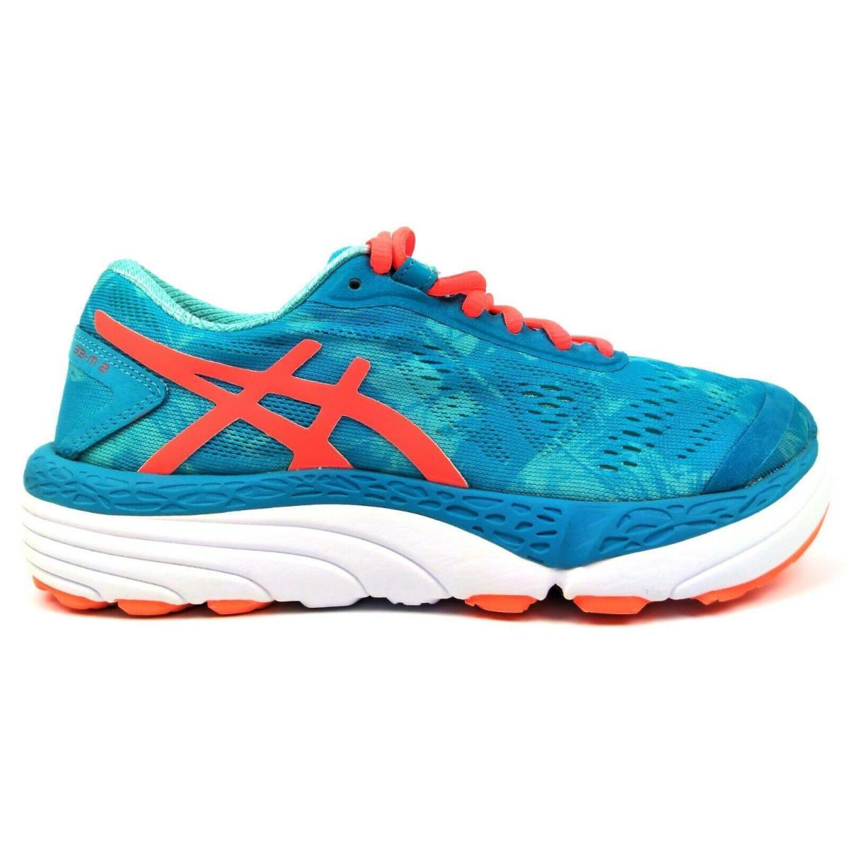 Asics Women`s 33-M 2 Mesh Running Shoes Aquarium Flash Coral Aruba Blue Size 6.5