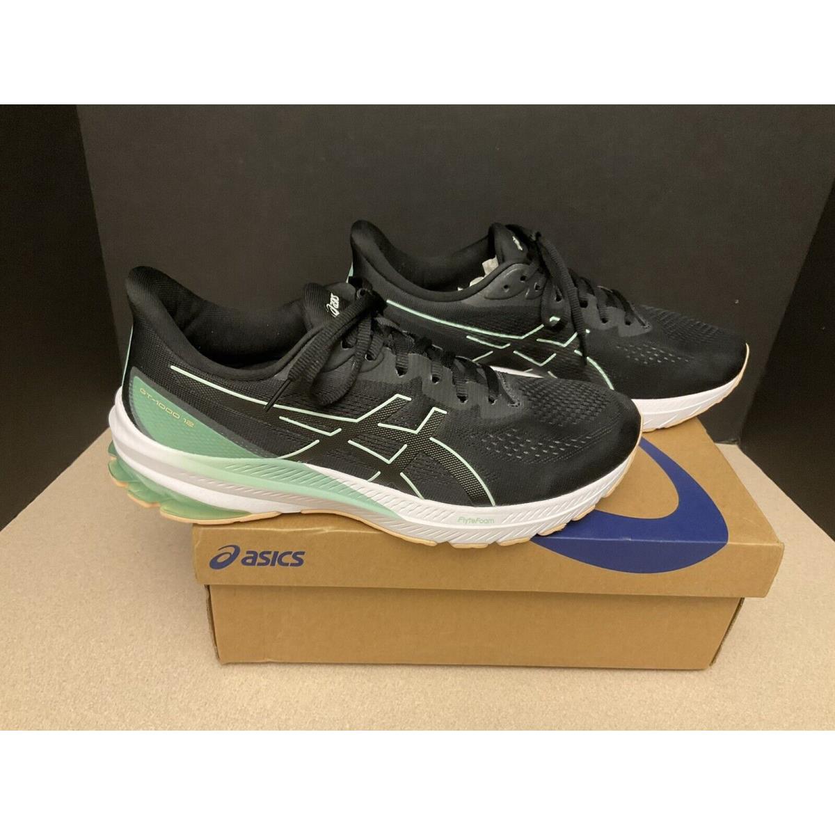 Womens Asics GT-1000 12 Black/mint Tint Running Shoes. Size 11.5. Awesome