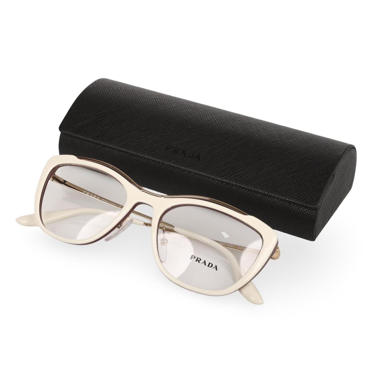 Prada VPR04V 51-18-140 YNC-001 Ivory White/burgundy Gold Eyeglasses