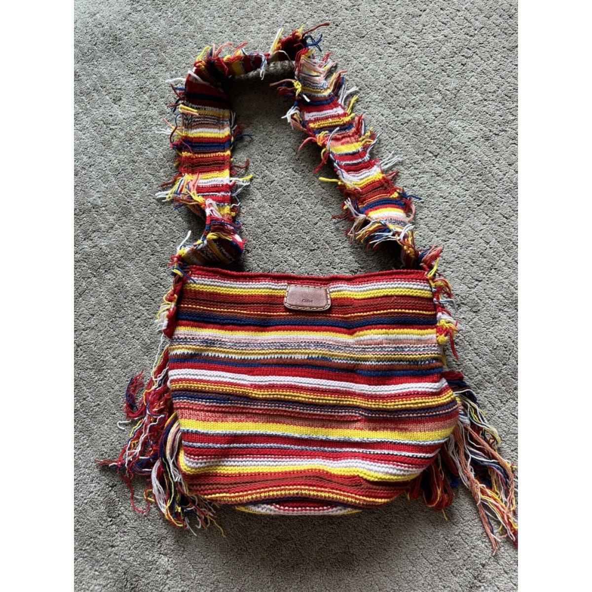 Chloe Jorge Fringed Crossbody Bag Multicolor