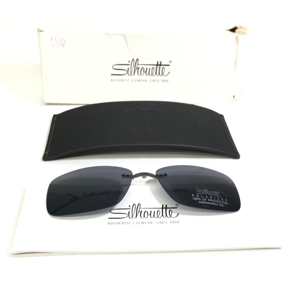 Silhouette Clip On Lenses Dark Gray Polarized 5065 CQ L FC00 Smoke Gray Bridge