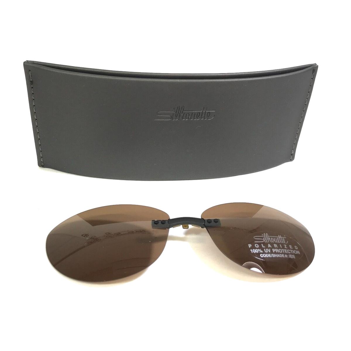 Silhouette Clip On Lenses 5540 BC 840 Brown Polarized Cat Eye 52 mm