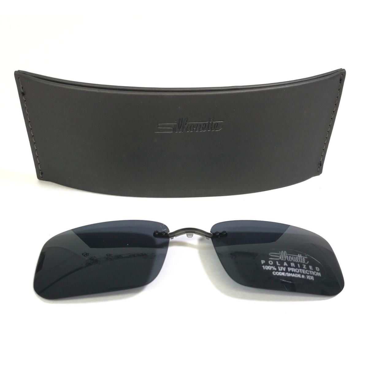 Silhouette Clip On Lenses EY 5521 Matte Gray Frames with Dark Gray Polarized