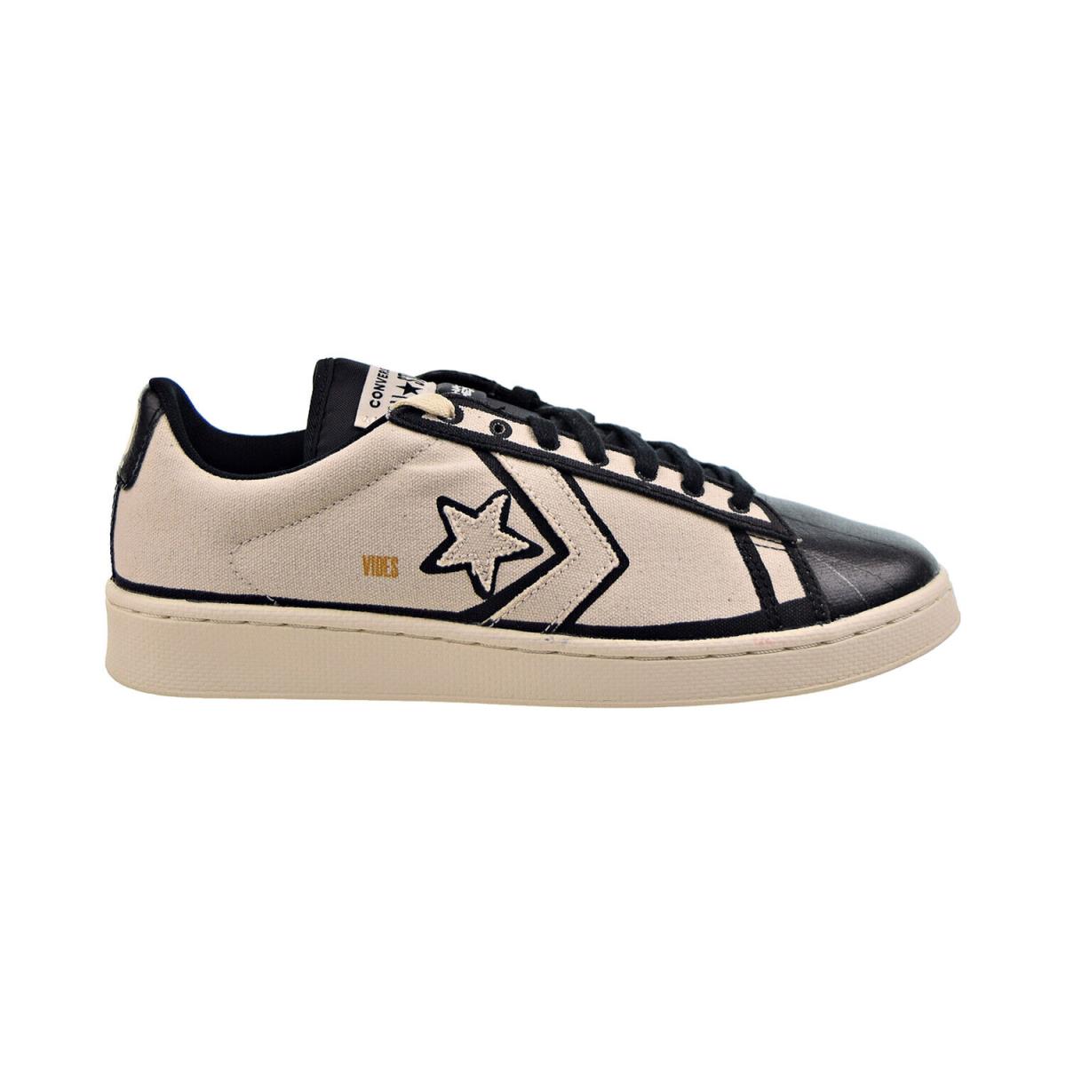 Converse x Joshua Vides Pro Leather OX Men`s Shoes Natural Ivory-black A00713C - Natural Ivory-Black-White