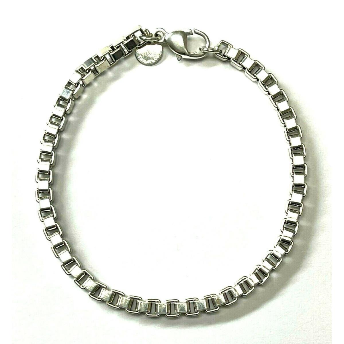 Tiffany Co. Sterling Silver Venetian Link Bracelet Unisex 7.5