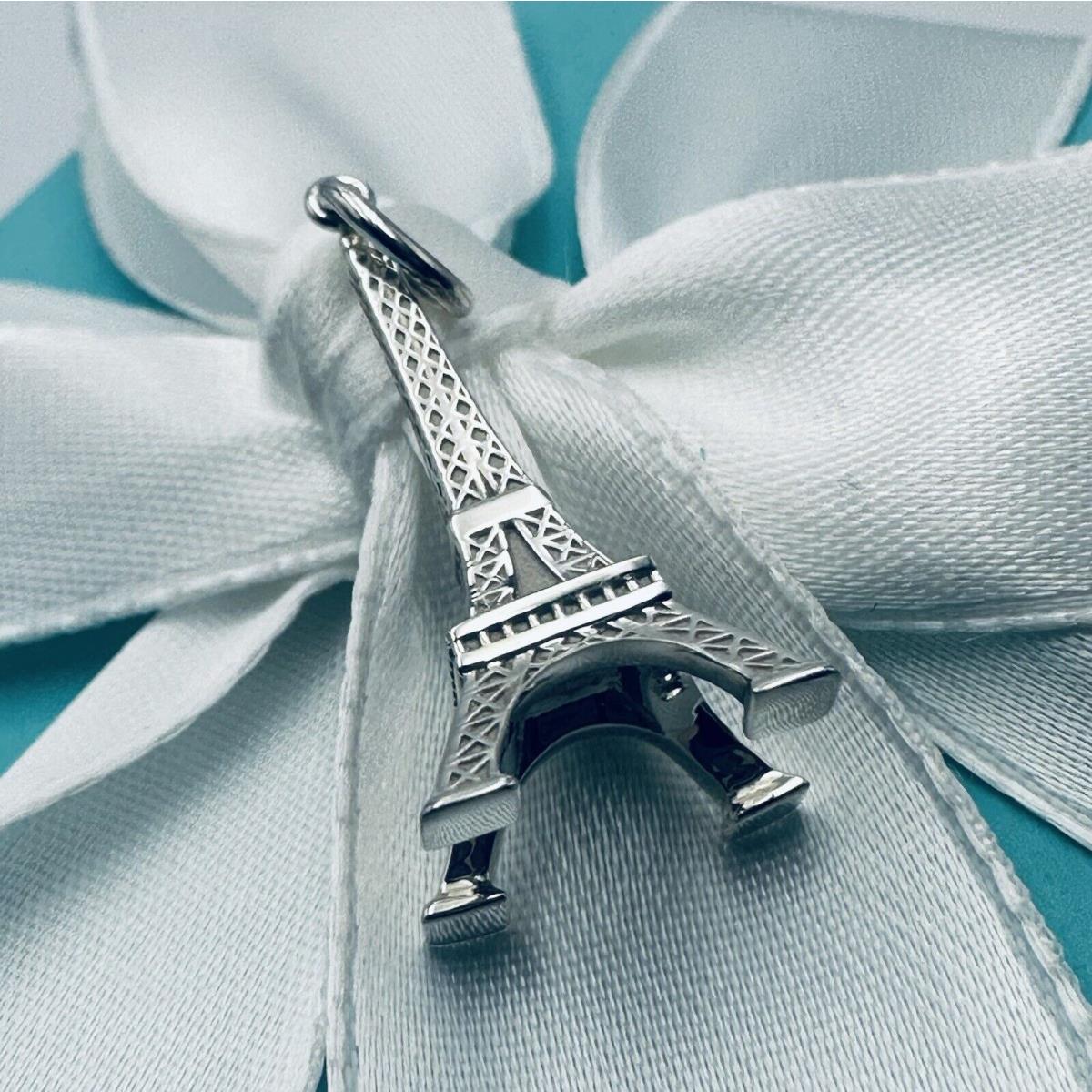 Tiffany Co. Eiffel Tower Charm in Sterling Silver w Packaging