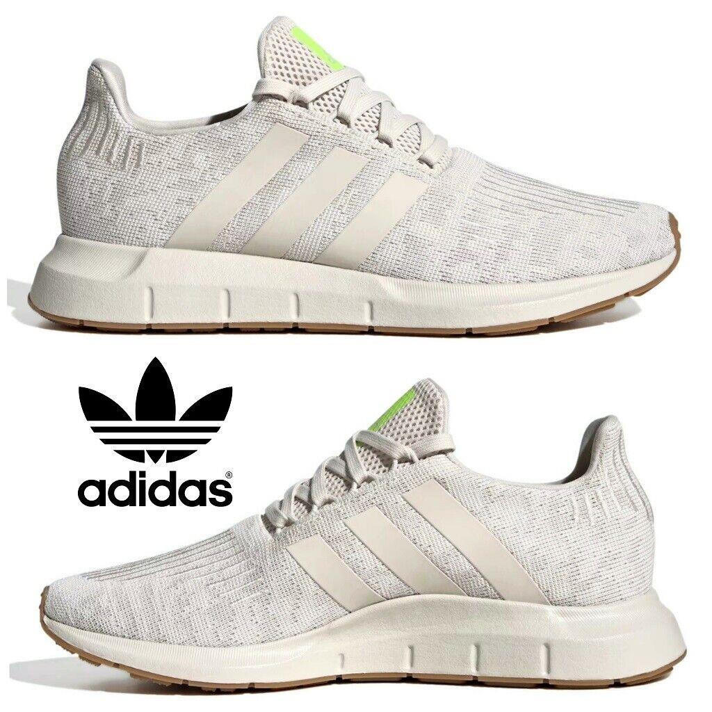 Adidas Originals Swift Run 1 Men`s Sneakers Comfort Casual Shoes Beige - Beige, Manufacturer: Aluminium / Aluminium / Lucid Lemon