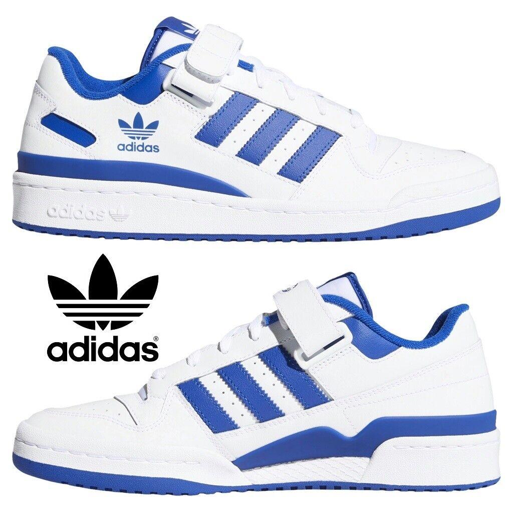 Adidas Originals Forum Low Men`s Sneakers Comfort Sport Casual Shoes Blue - Blue, Manufacturer: White/Team Royal Blue/White