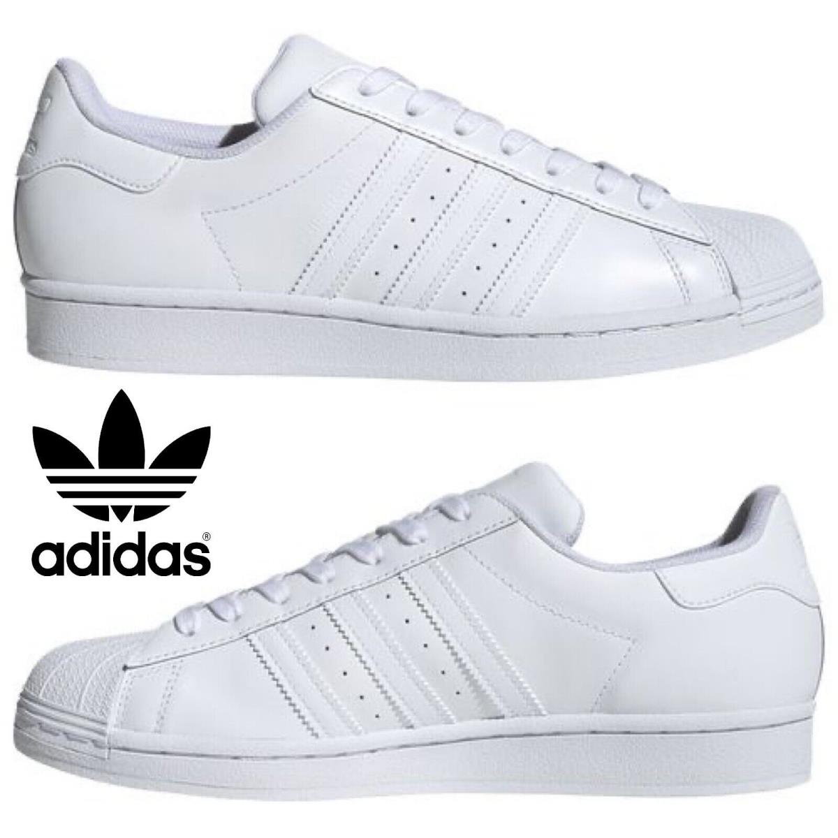 Adidas Originals Superstar Men`s Sneakers Comfort Sport Casual Shoes White - White, Manufacturer: White/White/White