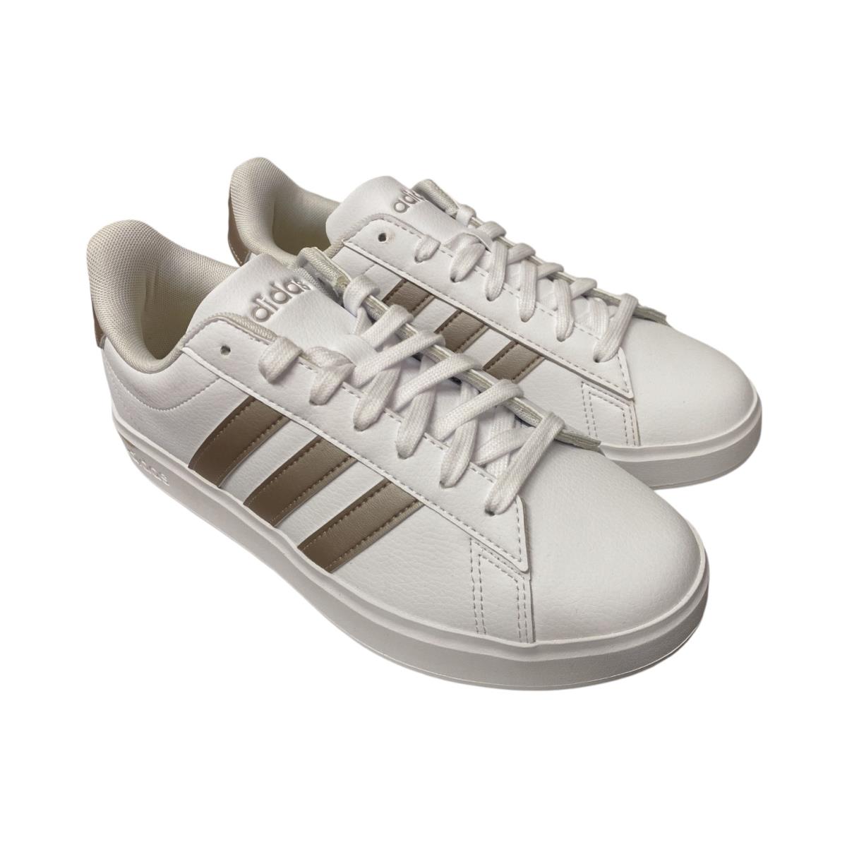 Adidas Women`s Lace Up Grand Court 2.0 Cloudfoam Lifestyle Low-top Shoes - White/Platinum