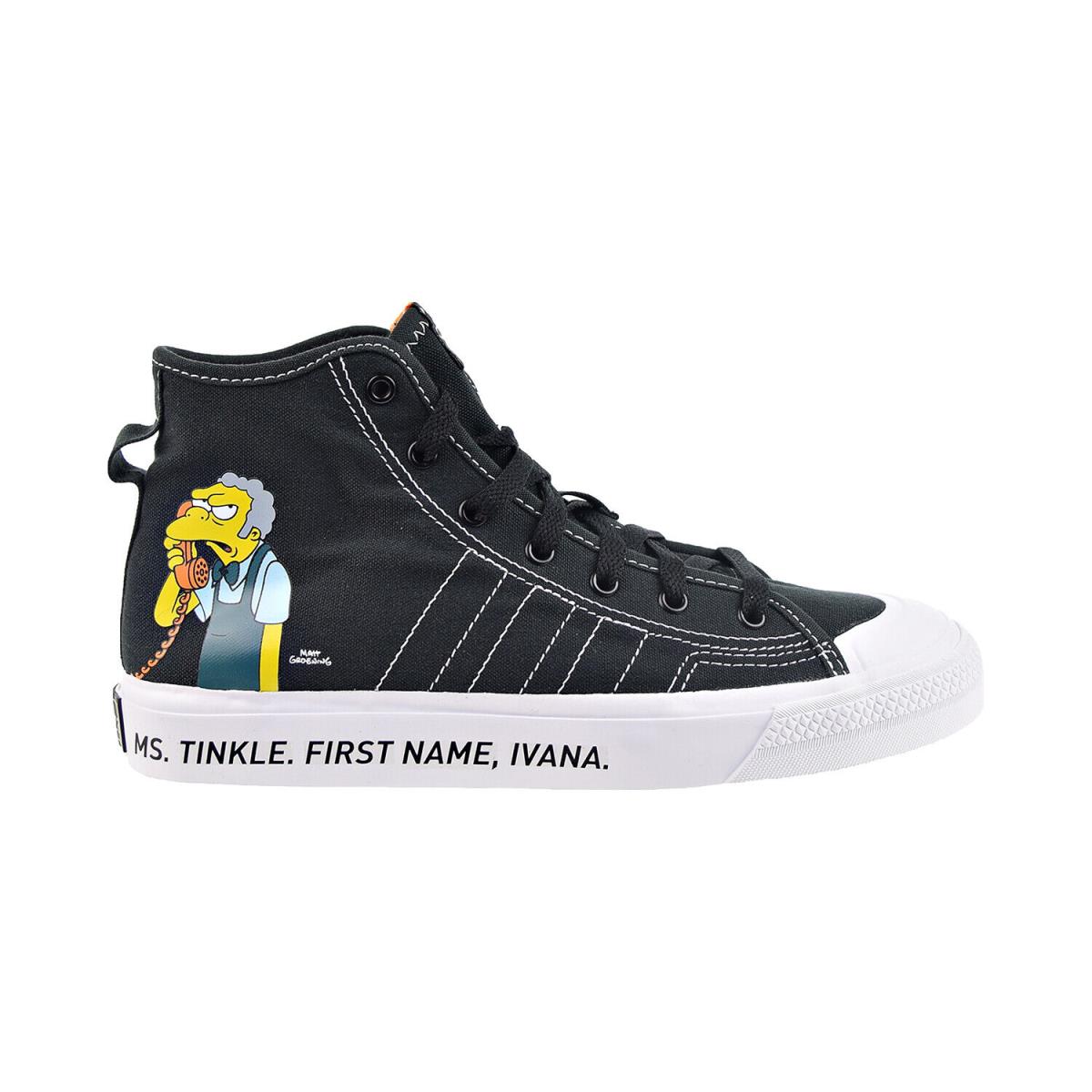 Adidas X The Simpsons Nizza Hi RF Big Kids` Shoes Core Black/cloud White GZ3538 - Core Black/Cloud White