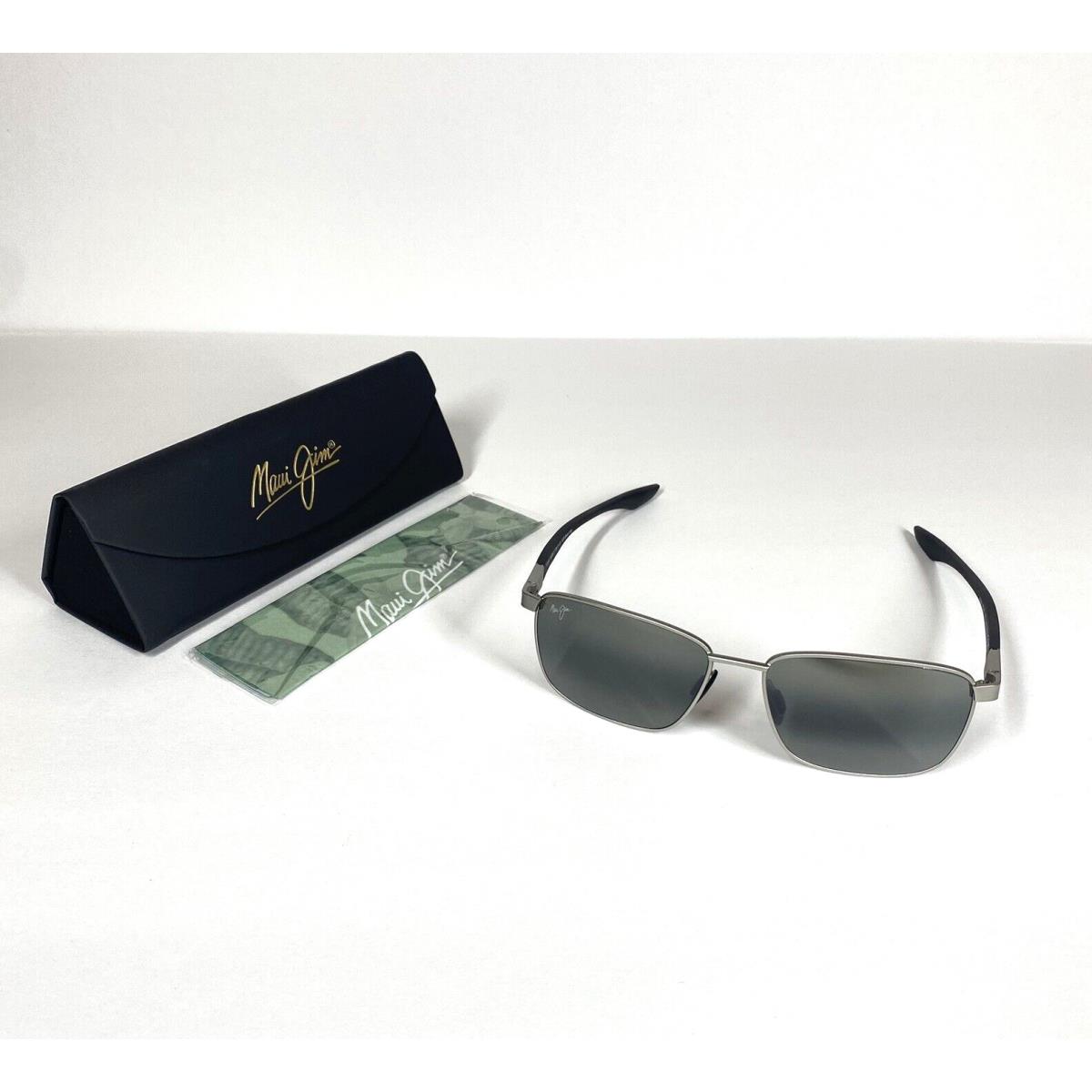 Maui Jim Sunglasses Kaala Silver Neutral Grey Polarized Italy Unisex 856-17