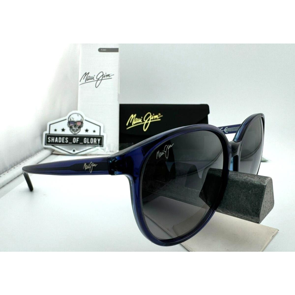 Maui Jim Water Lily MJ 796N-08D Asian Fit Navy Blue W/ Grey Polarized Sunglasses