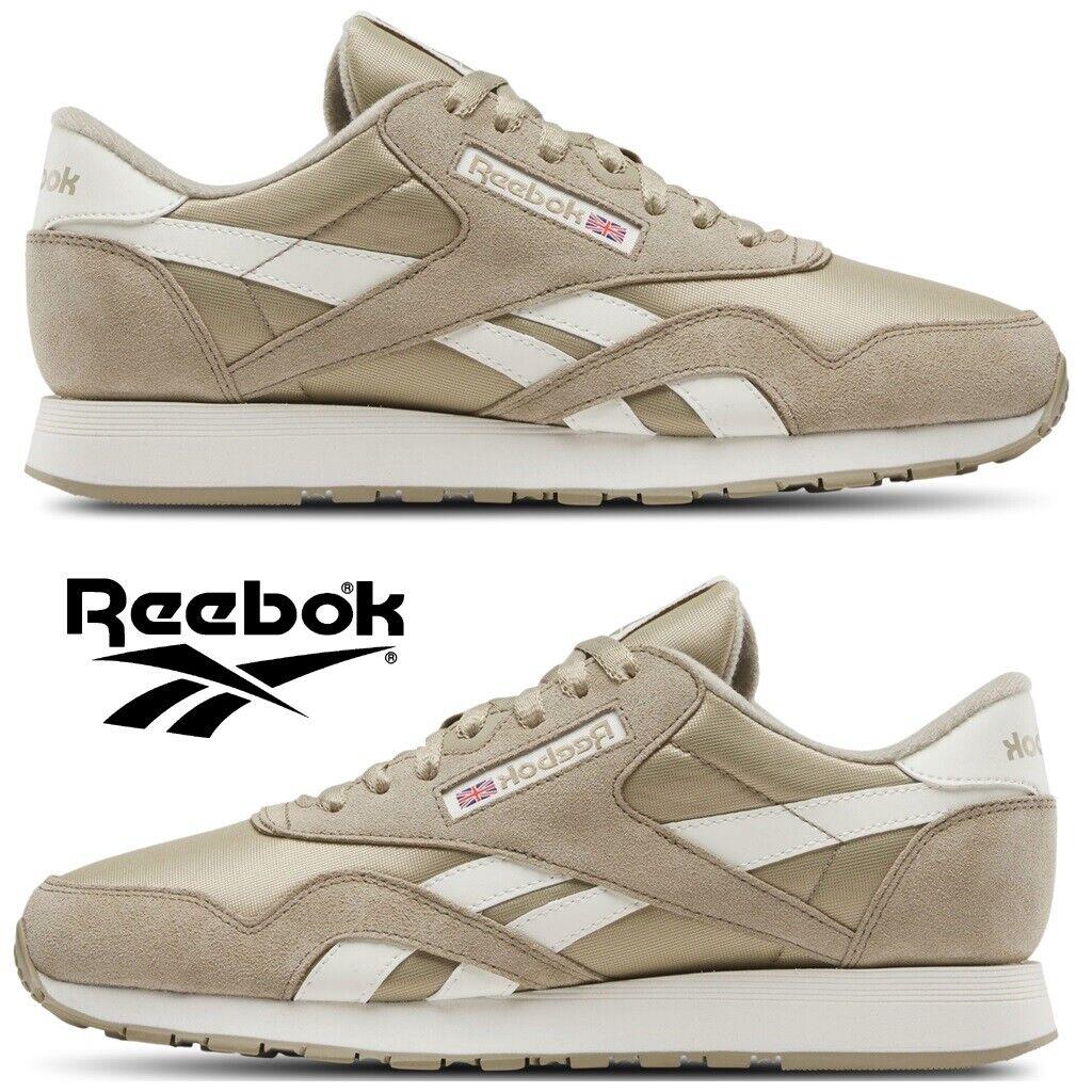 Reebok Classic Nylon Men`s Sneakers Running Training Shoes Casual Sport - Beige, Manufacturer: Mushroom/Mushroom/Chalk