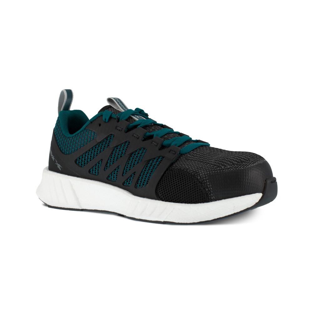 Reebok Work Women`s Fusion Flexweave Composite Toe Esd Athletic Work Shoe Black - BLACK/TEAL